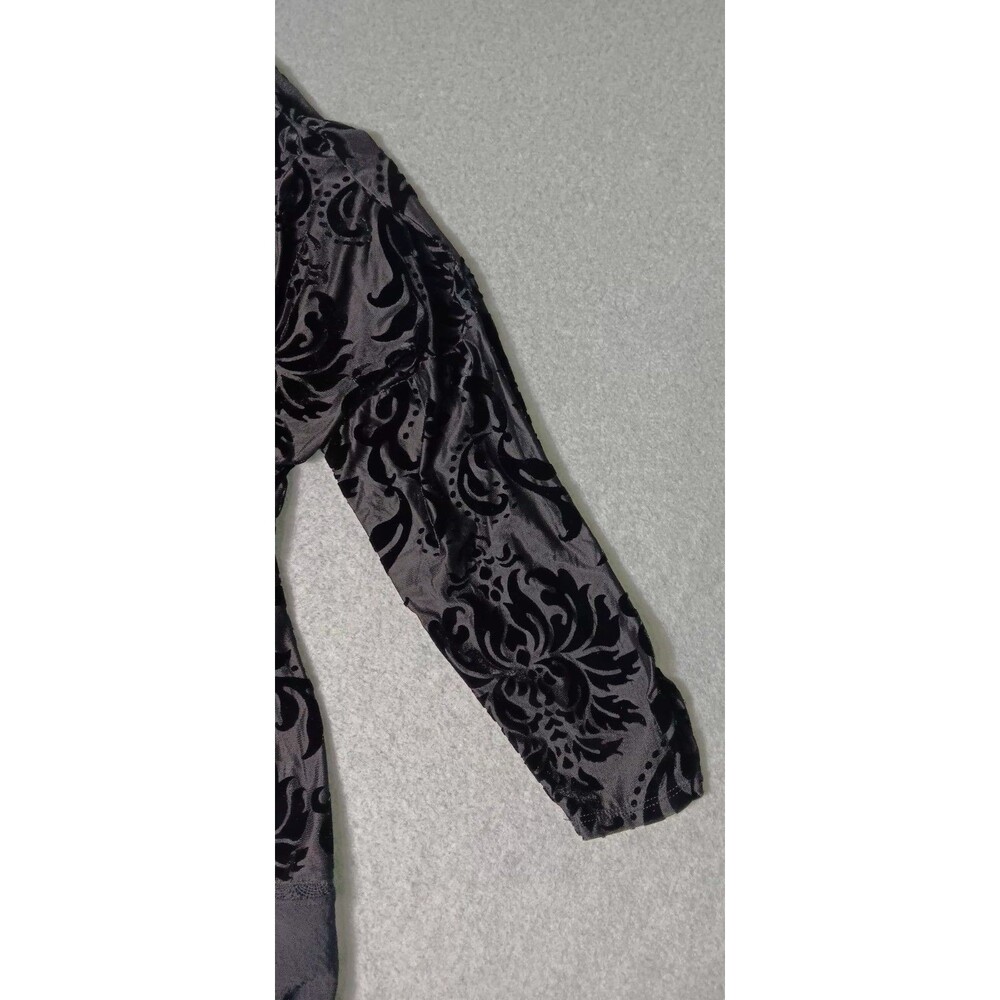 Maurices Velvet Burnout Open Front Kimono Cardigan M Black Whimsigoth Witchy Y2K - Picture 5 of 13